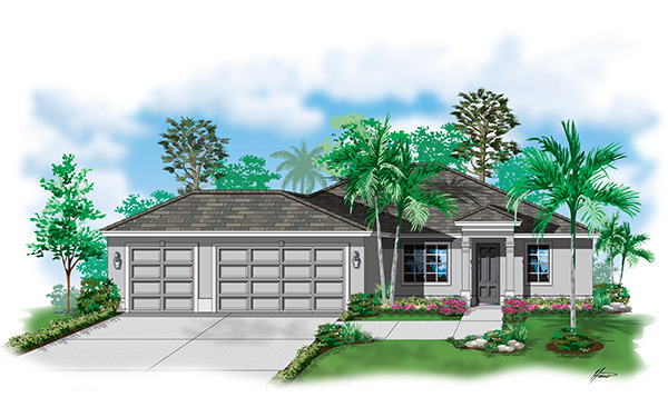 Coronado 4 bedroom 2 bath Rendering :: DSD Homes