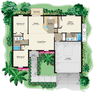 DSD Homes: Jade 3/2 Floor Plan - Building new homes in Southwest Florida, South Florida, Lehigh Acres, Lee County, Collier County, Naples, Estero, Bonita Springs, Cape Coral, and Golden Gate Estates.