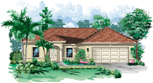 DSD Homes: Jade 3/2 Rendering - Building new homes in Southwest Florida, South Florida, Lehigh Acres, Lee County, Collier County, Naples, Estero, Bonita Springs, Cape Coral, and Golden Gate Estates.