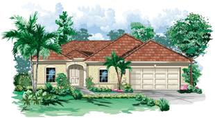 DSD Homes: Jade 3/2 plus Den Rendering - Building new homes in Southwest Florida, South Florida, Lehigh Acres, Lee County, Collier County, Naples, Estero, Bonita Springs, Cape Coral, and Golden Gate Estates.