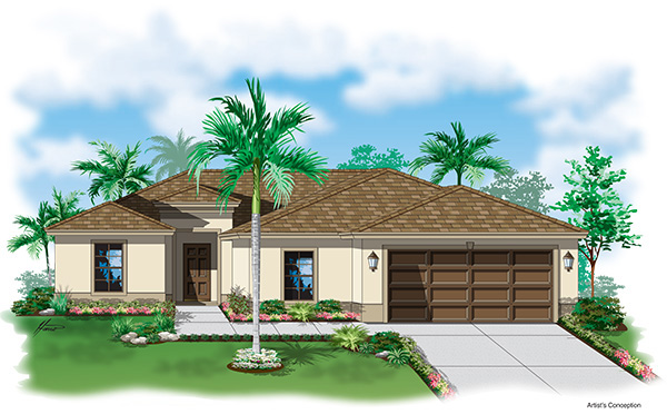 Jade 3 bedroom 2 bath plus Den Rendering :: DSD Homes