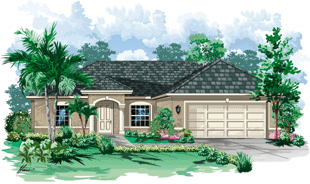 DSD Homes: Legacy 3/2 Rendering - Building new homes in Southwest Florida, South Florida, Lehigh Acres, Lee County, Collier County, Naples, Estero, Bonita Springs, Cape Coral, and Golden Gate Estates.