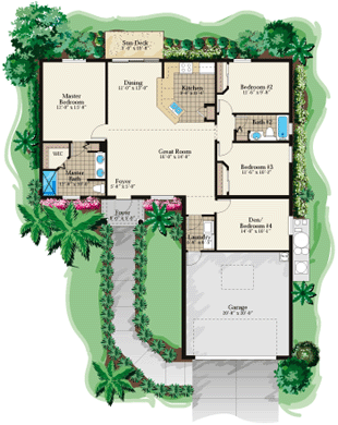 DSD Homes: Legacy 3/2 plus Den Floor Plan - New home models in Southwest Florida, South Florida, Lehigh Acres, Fort Myers, Lee County, Collier County, Naples, Cape Coral, Estero, Bonita Springs, and Golden Gate Estates.