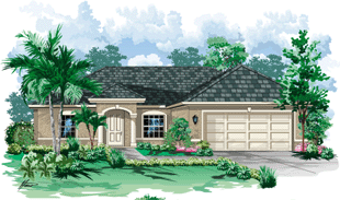 DSD Homes: Legacy 3/2 plus Den Rendering - Building new homes in Southwest Florida, South Florida, Lehigh Acres, Lee County, Collier County, Naples, Estero, Bonita Springs, Cape Coral, and Golden Gate Estates.