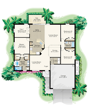 DSD Homes: Soreno 4/2 Floor Plan - New home models in Southwest Florida, South Florida, Lehigh Acres, Fort Myers, Lee County, Collier County, Naples, Cape Coral, Estero, Bonita Springs, and Golden Gate Estates.
