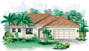 DSD Homes: Soreno 4/2 Rendering - Building new homes in Southwest Florida, South Florida, Lehigh Acres, Lee County, Collier County, Naples, Estero, Bonita Springs, Cape Coral, and Golden Gate Estates.